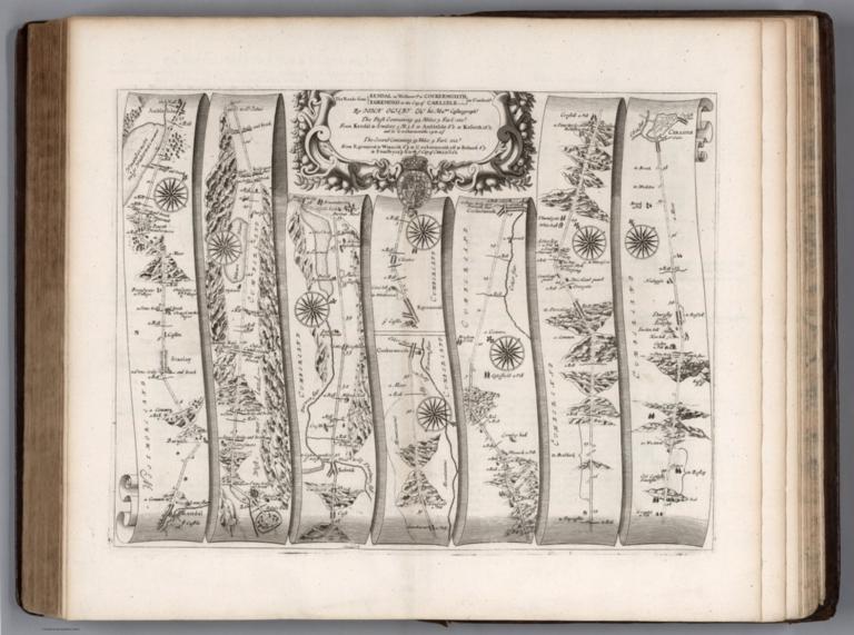 Roads from Kendal to Cockermouth, from Egremond to Carlisle.