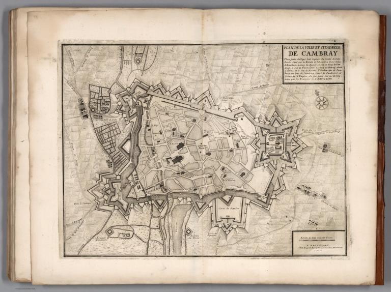 71. Plan de la Ville et Citadelle de Cambray (Cambrai), France. 1710.