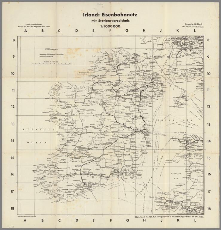 Ireland: Railway Network with Station Directory.