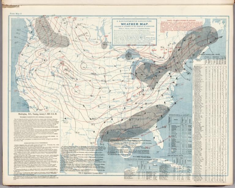 (United States) Weather Map. January 1, 1901.