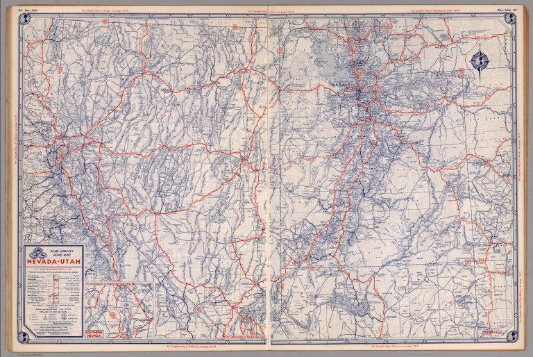 Road map of Nevada-Utah