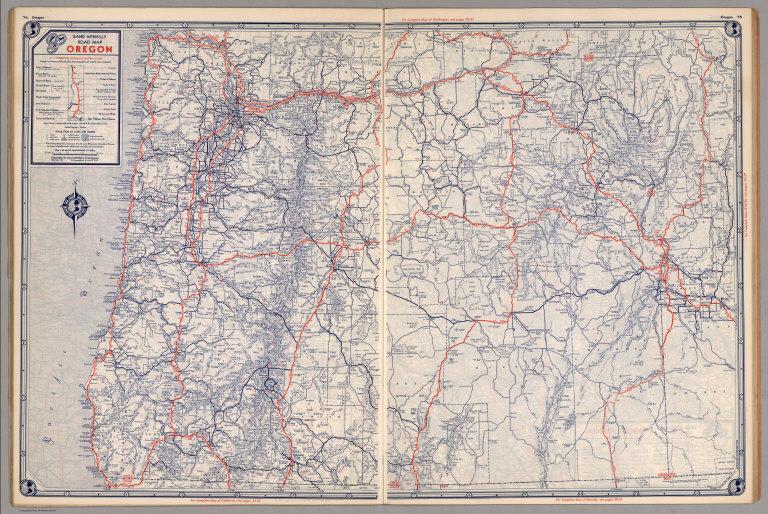 Road map of Oregon