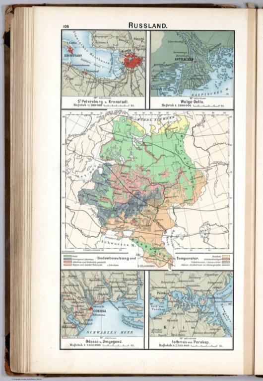 Russland. Bodenbenutzung und temperatur