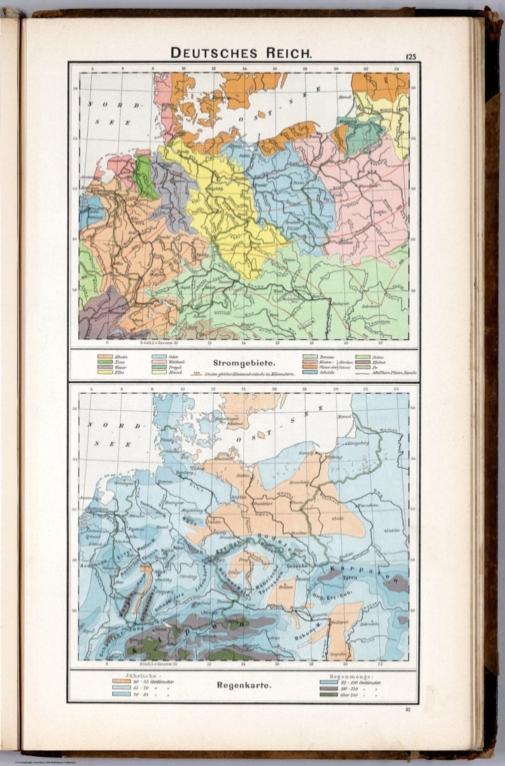 Deutsches Reich. Stormgebiete. Regenkarte