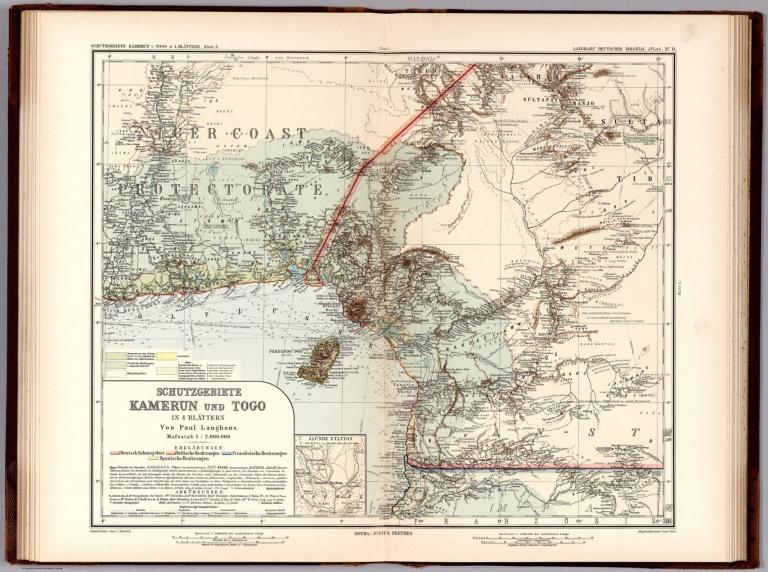 Nr. 13. Kamerun u. Togo in 4 Blaettern, Blatt 3. (Protected areas of Cameroon and Togo in 4 sheets, sheet 3.)