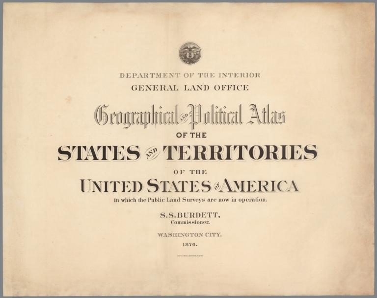 Title Page: Geographical and political atlas of the states and territories of the United States