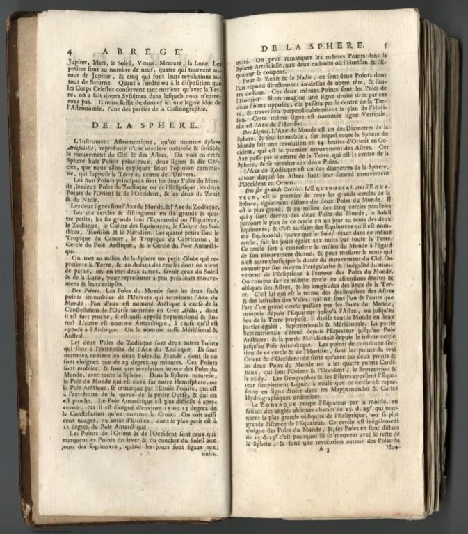 Text: Abrege de la Cosmographie (continued).