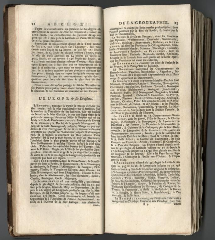 Text: Abrege de la Cosmographie (continued).