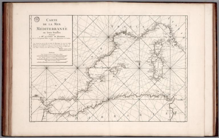 Carte de la Mer Mediterranee en Trois Feuilles (western sheet).