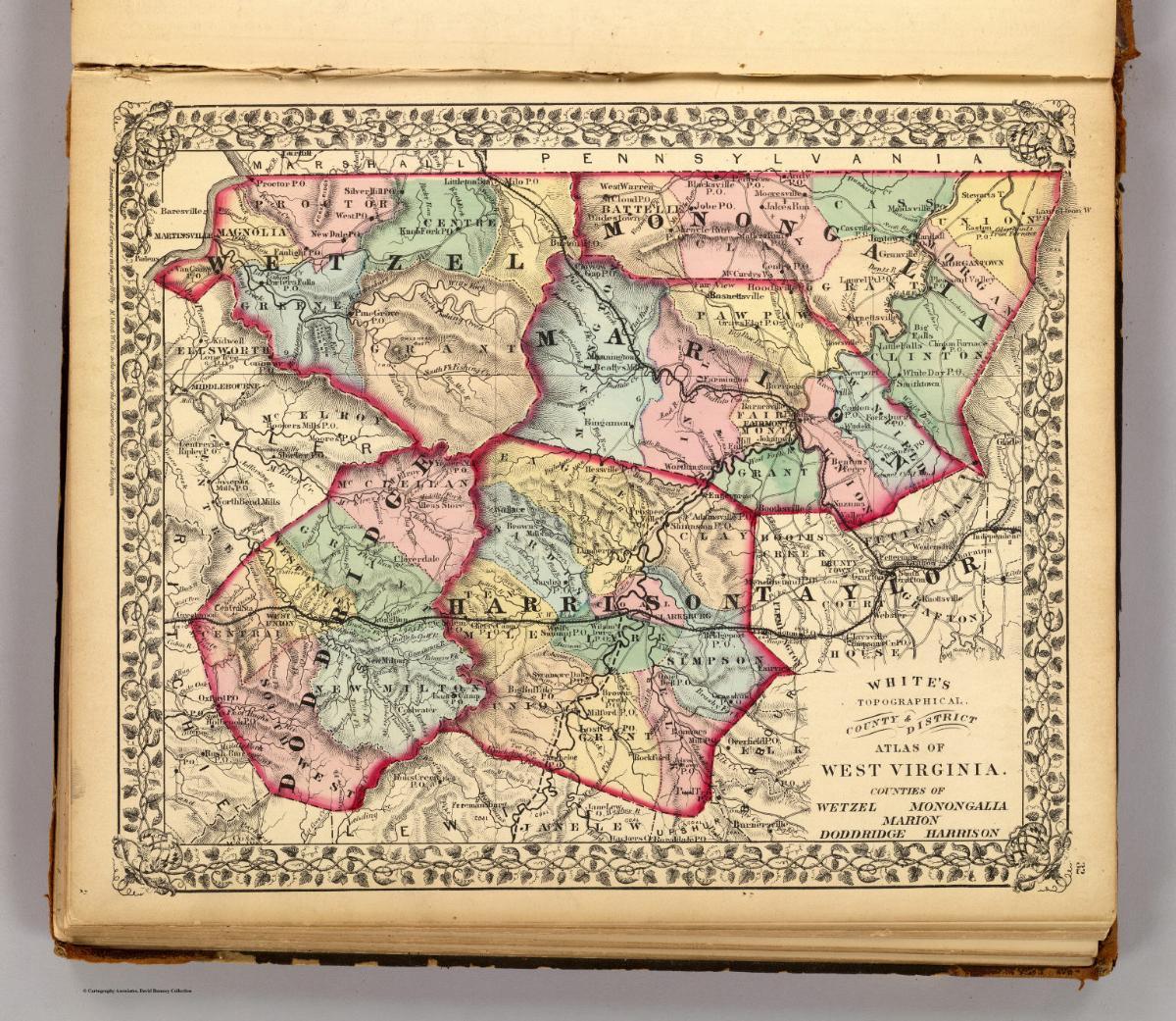 Doddridge County Wv Map Wetzel, Monongalia, Marion, Doddridge, Harrison Counties. - David Rumsey  Historical Map Collection