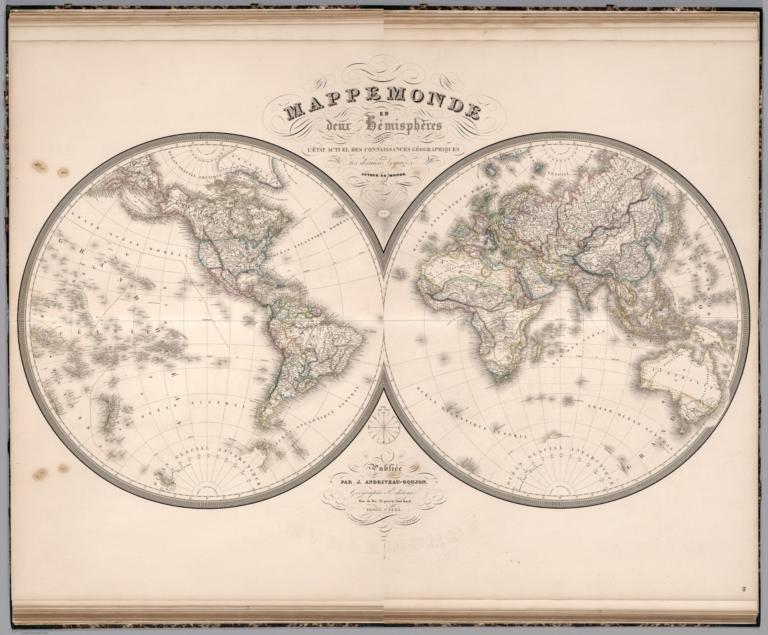 Composite Map: Mappe Monde ... Hemispheres.