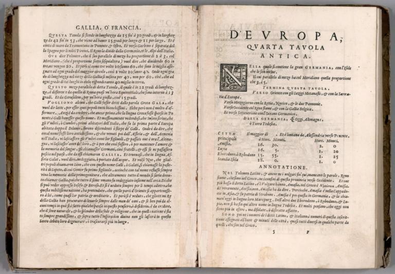 Text Page: (Continues) D'Evropa, terza tavola. D'Evropa Qvarta tavola