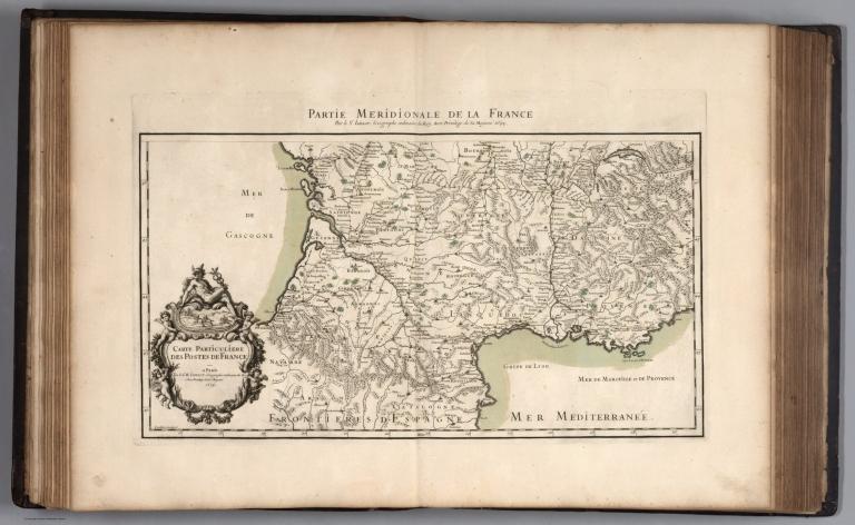 Partie Meridionale de la France (southern sheet). Carte Particulaire de Postes de France.