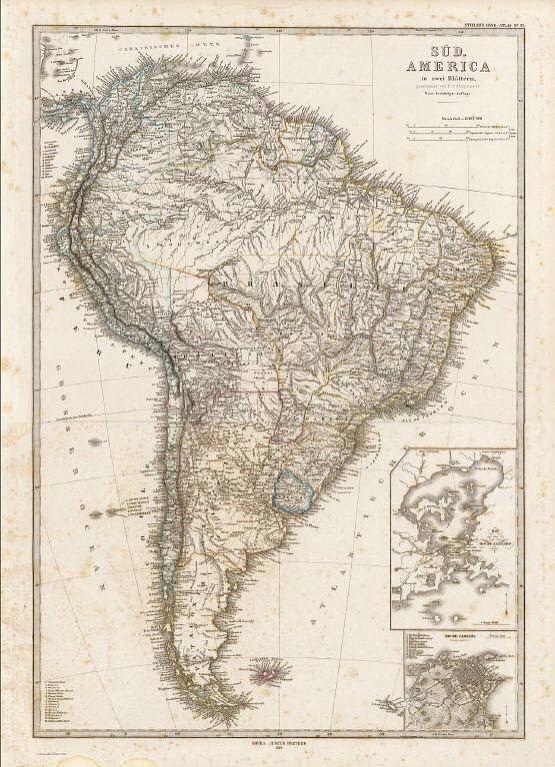 Composite: Sud-America in zwei Blattern.