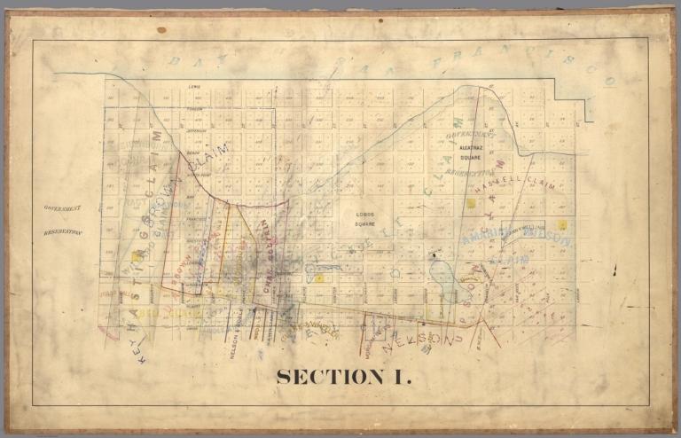 Section I. San Francisco. Map of Western Addition, Land Claims.