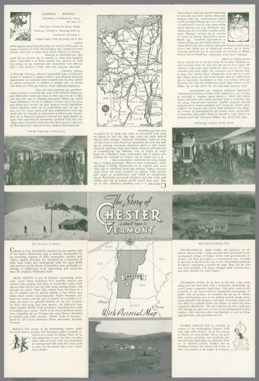 Covers: The story of Chester a small town in Vermont with pictorial map