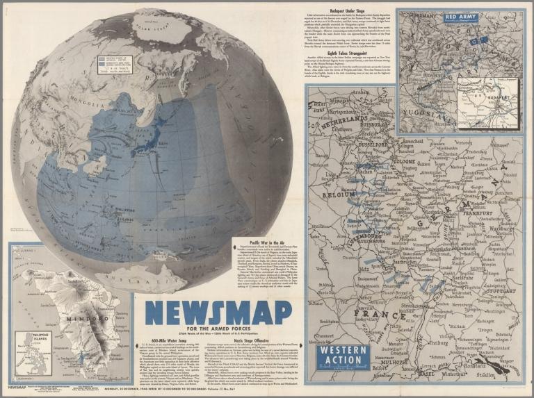 Newsmap. December 25, 1944 ... Vol. III. No 36F. Mindoro. Pacific War in the Air. Western Action.