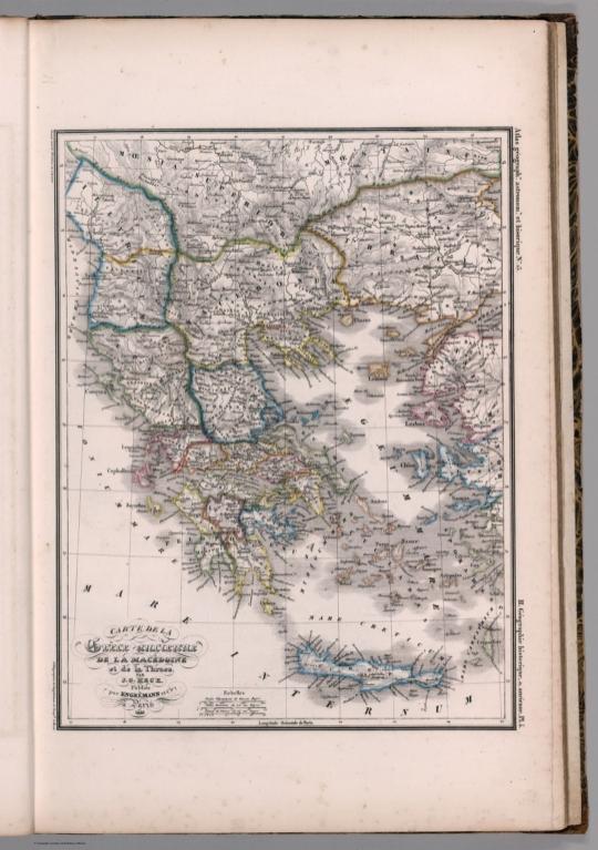 13. Carte de la Grece ancienne de la Macedoine et de la Thrace.