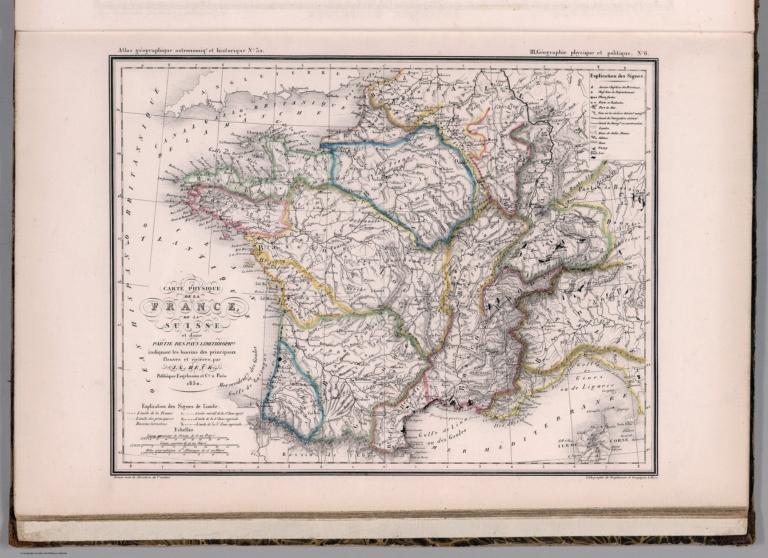 30. Carte Physique de la France de la Suisse.