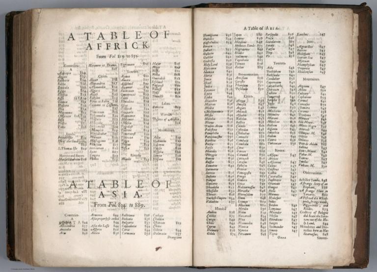 Text Page: (Continues) A table of the Foure generall parts of the world