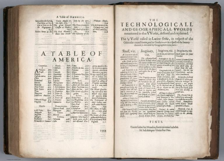 Text Page: (Continues) A table of the Foure generall parts of the world