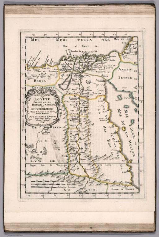 Egypte : divisee en ses douze cassilifs, ou gouvernemens