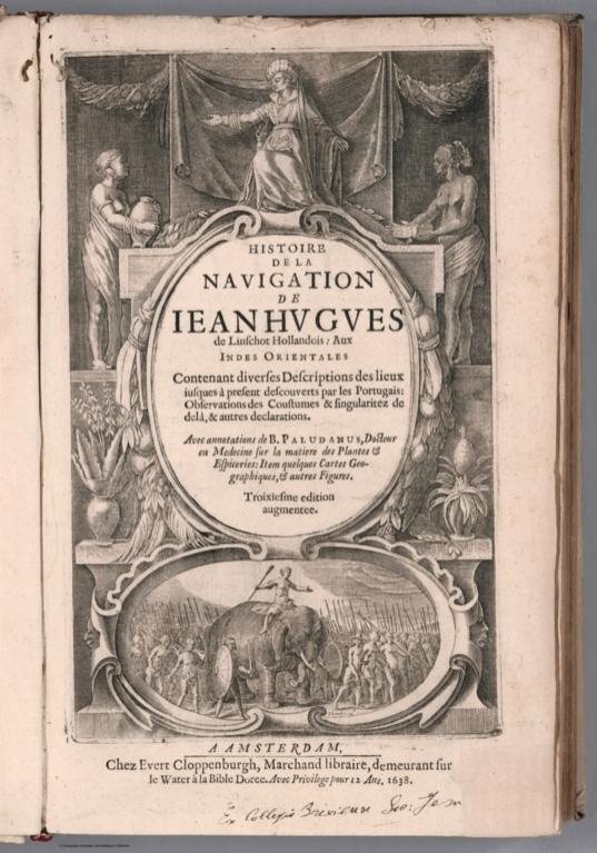 Title: Histoire de la navigation de Jean Hugues de Linschot Hollandois, aux Indes Orientales