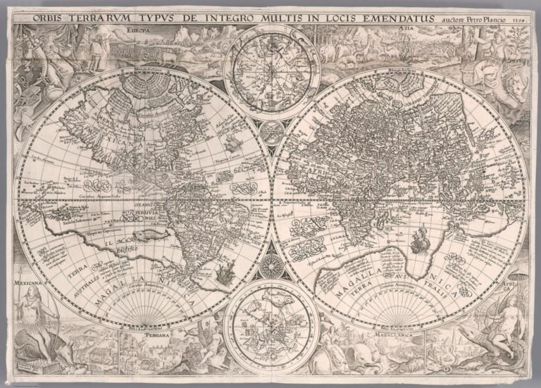 Orbis Terrarum Typus de Integro Multis in Locis Emendatus. Carte generale de tout l'Unevers.