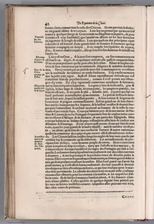 Text: Histoire de la Navigation de Iean Hugues de Linscot ... Indes Orientales (continued).