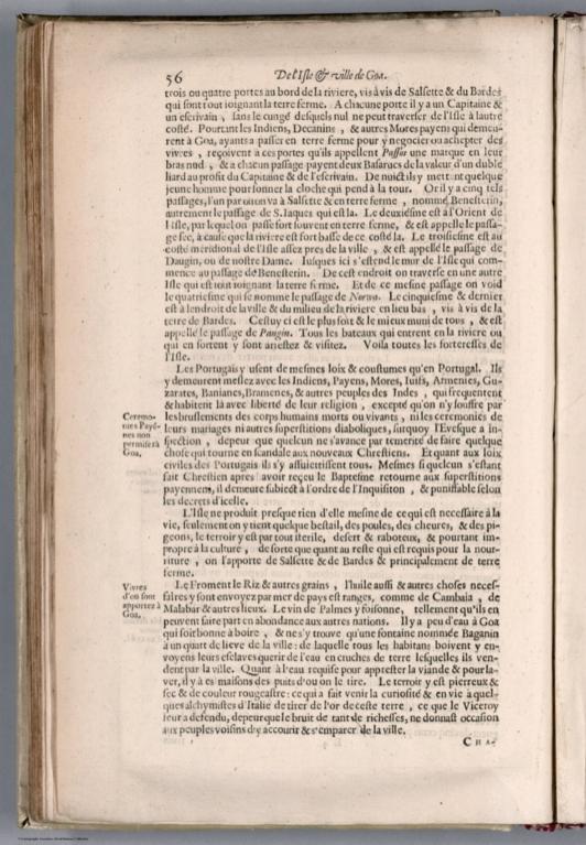 Text: Histoire de la Navigation de Iean Hugues de Linscot ... Indes Orientales (continued).