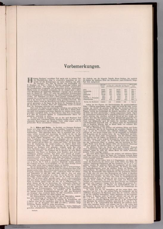 Text Page: Vorbemerkungen. Atlas der geologie