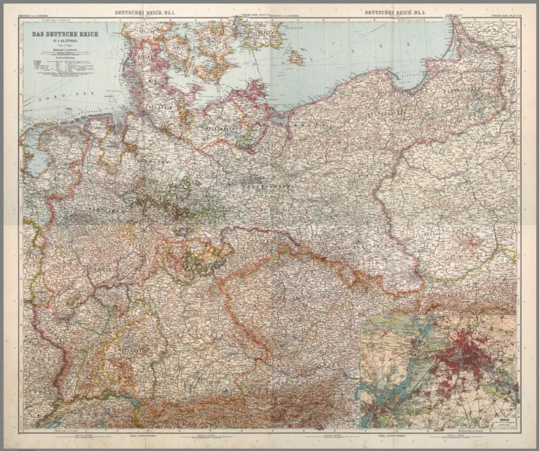 Composite Map: Das Deutsche Reich in 4 Blaettern von C. Vogel.