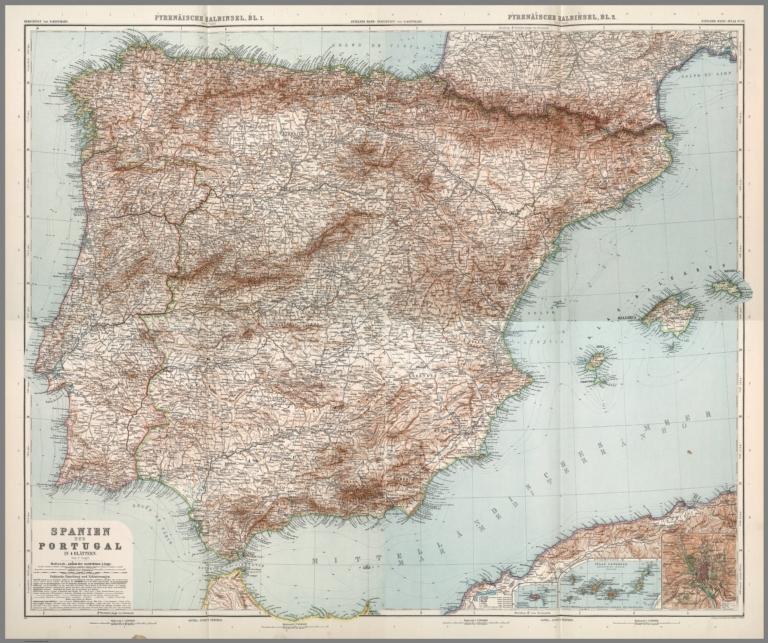 Composite Map: Nr. 32-35. Spanien und Portugal in 4 Blaettern von C. Vogel.