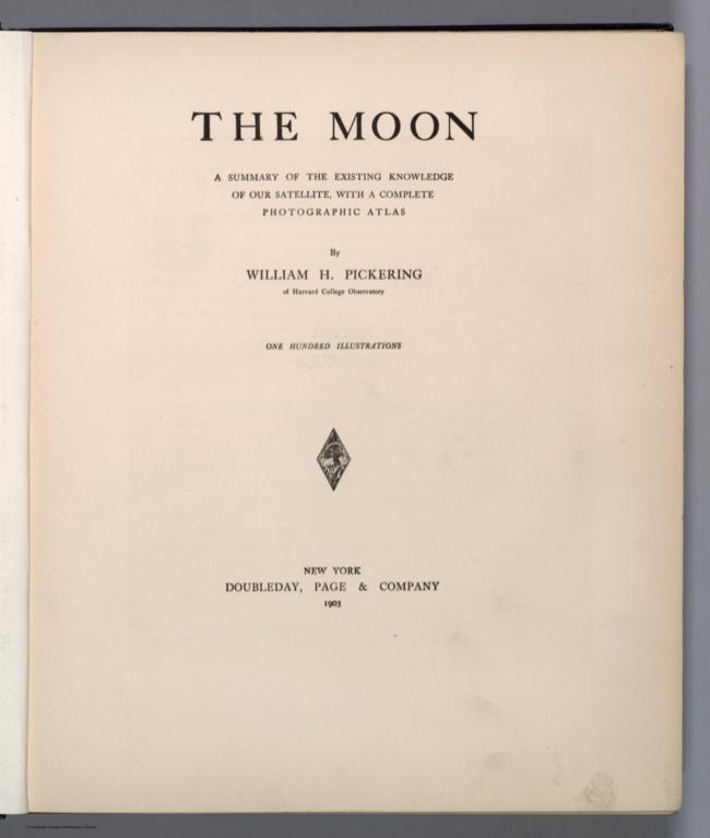 Title Page: The moon : a summary of the existing knowledge of our satellite