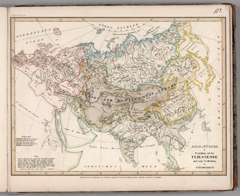 Asia-Europa; in Beziehung auf das Fliessende, und seine Vertheilung in Stromgebiete