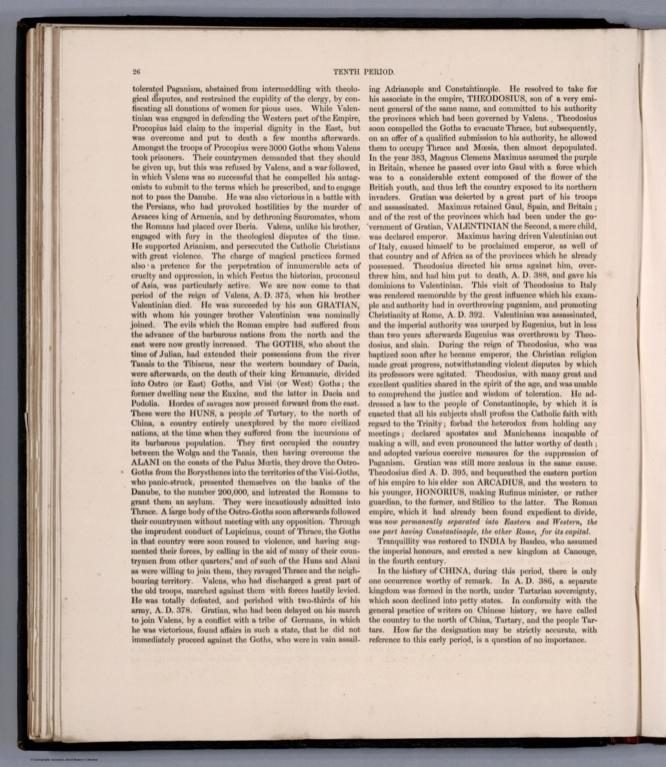 Text Page: (Continues) Tenth period : A.D. 395. The Division Of The Roman Empire