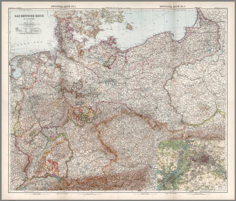 Composite Map: 9-12. Deutsches Reich in 4 Blaettern.