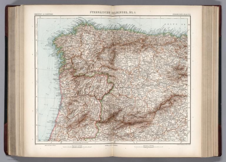 32. Pyrenaeische Halbinsel in 4 Blaettern, Bl. 1. Spanien und Portugal.