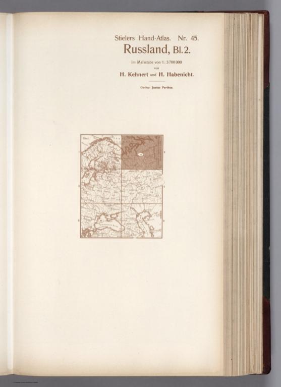 Text: 45. Russland, Bl. 2. Eurpaeisches Russland und Nord-Skandinavien in 6 Blaettern.