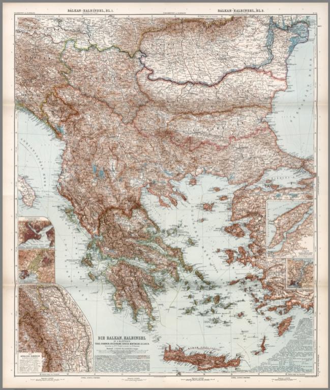 Composite Map: 51-54. Balkan-Halbinsel in 4 Blaettern.