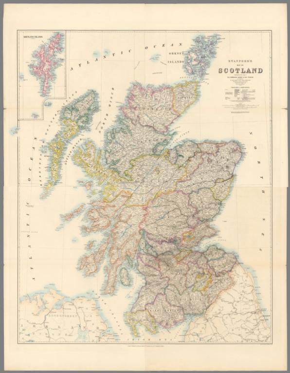 Composite: Stanford's map of Scotland: Sheets 13-16