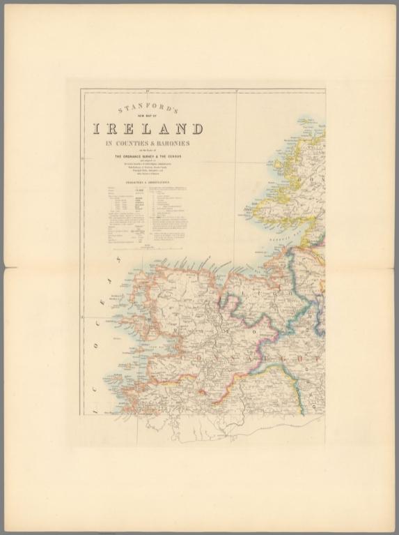 Stanford's map of Ireland. NW