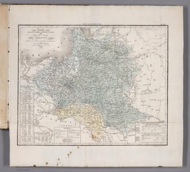 Carta Geografica Storica, Statistica, Postale degli Stati dell'Antica Polonia