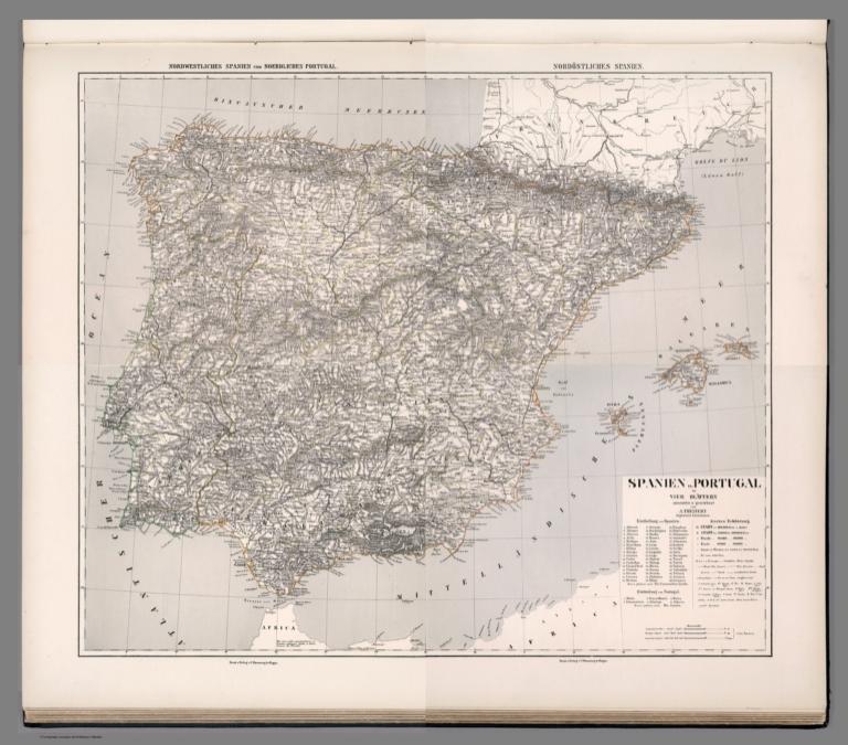 Composite map: Spanien u. Portugal in vier blattern