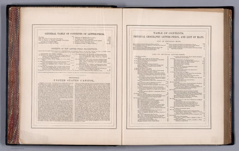 Text: General table of contents of letter-press. Frontispiece