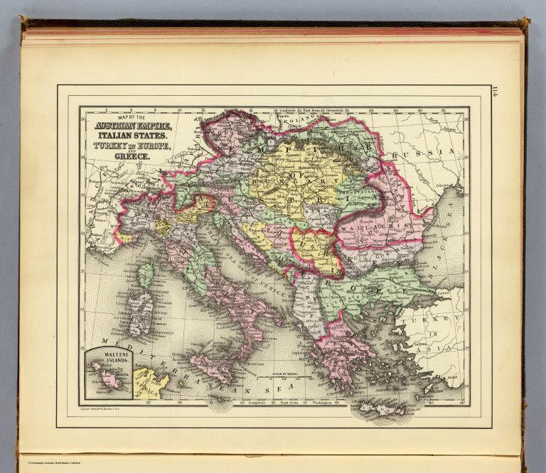 Austrian Empire, Italy, Turkey in Europe, Greece.