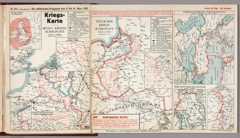 World War I Map (German), Nr. 24. Military Events ... to Maerz 14, 1915.