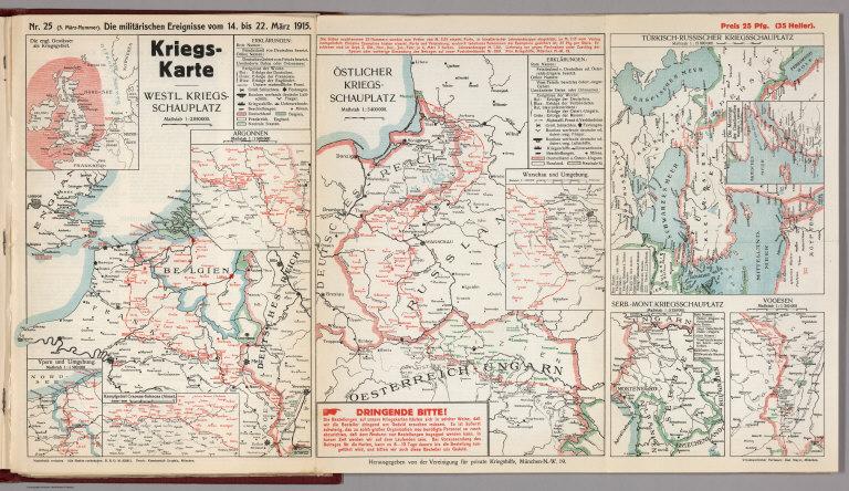 World War I Map (German), Nr. 25. Military Events ... to Maerz 22, 1915.