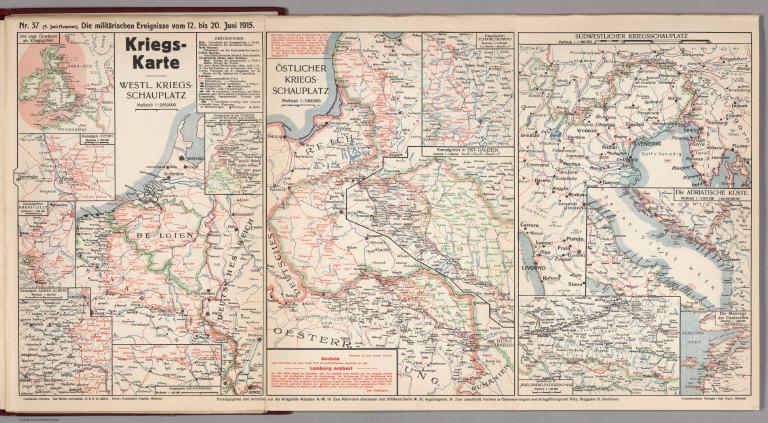 World War I Map (German), Nr. 37. Military Events ... to June 20, 1915.