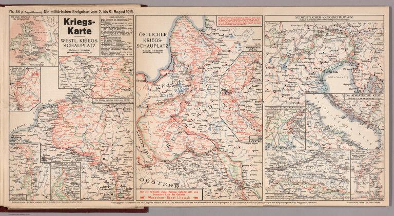 World War I Map (German), Nr. 44. Military Events ... to August 9, 1915.